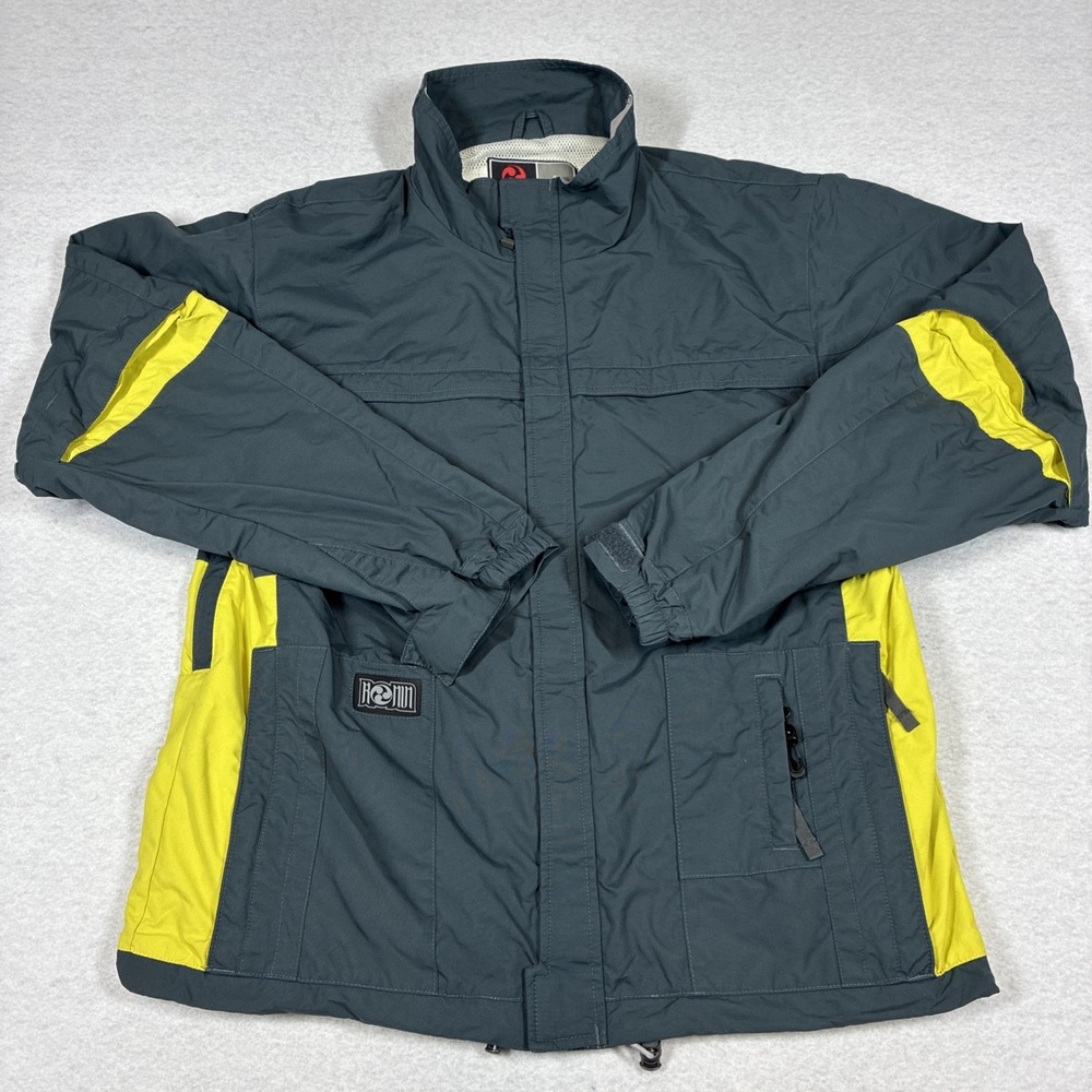 Burton Ronin Snowboard Jacket Men's Medium Yellow Gray Waterproof Zip Pockets